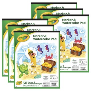 Crayola® Marker & Watercolor Pad, 50 Blank Coloring Pages, Pack of 6
