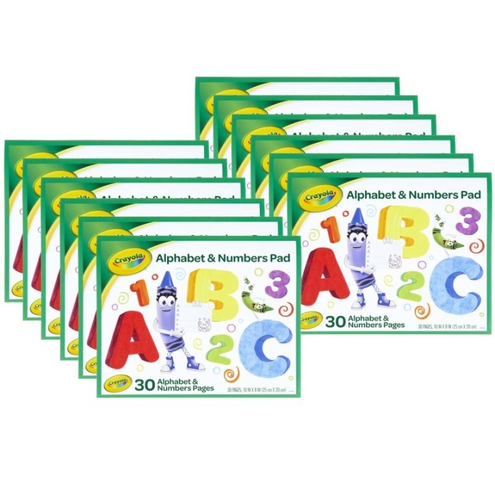 Crayola® Alphabet & Numbers Pad, Pack of 12