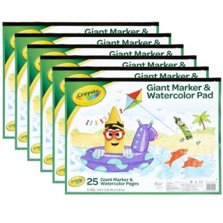 Crayola® Giant Marker & Watercolor Pad, Pack of 6