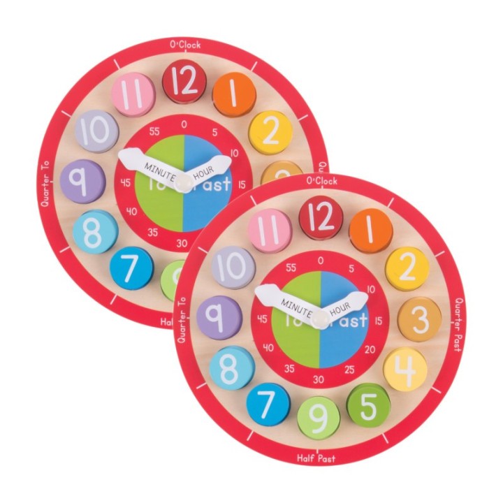 Bigjigs® Toys Teaching Clock, Pack of 2