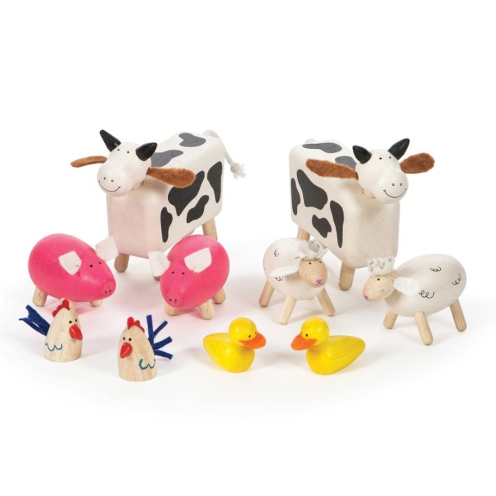 Bigjigs® Toys Wooden Farm Animals, Set of 10