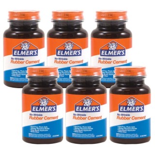 Elmer's® Rubber Cement, 4 oz w/Applicator, Pack of 6
