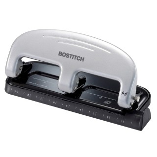 Bostitch EZ Squeeze™ 3-Hole Punch, 20 Sheets, Silver/Black