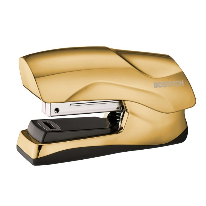 Bostitch Flat Clinch Stapler, 40 Sheets, Gold