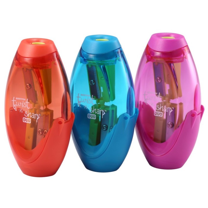Bostitch Twist-n-Sharp™ Duo Pencil Sharpener, Assorted Colors