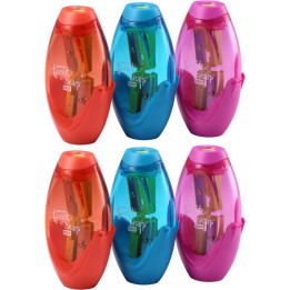 Bostitch Twist-n-Sharp™ Duo Pencil Sharpener, Assorted Colors, Pack of 6