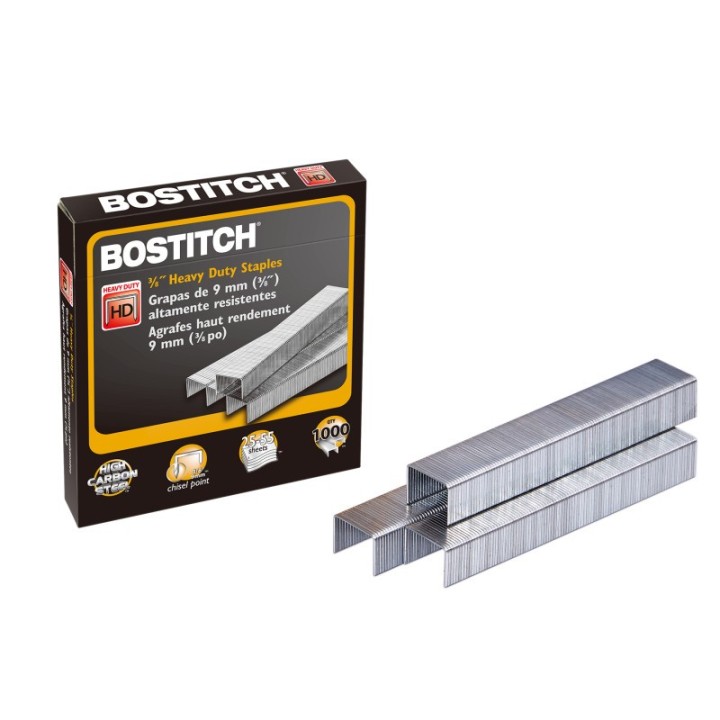 Bostitch Premium Heavy Duty Staples, 3/8", Pack of 1000