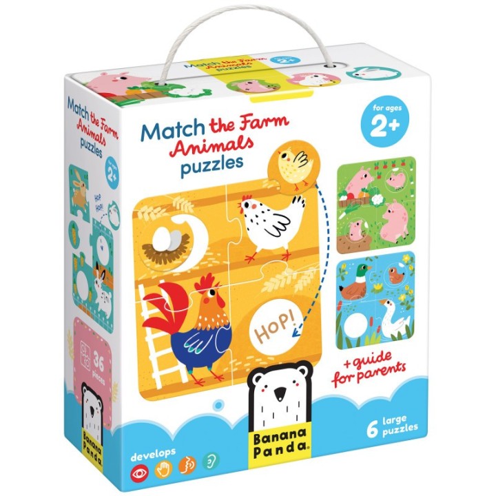 Banana Panda Match the Farm Animals Puzzles, Age 2+
