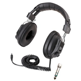 Califone Switchable Stereo/Mono Headphone, with 3.5mm plug and 1/4" adapter