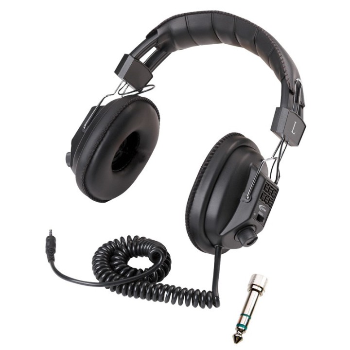 Califone Switchable Stereo/Mono Headphone, with 3.5mm plug and 1/4" adapter