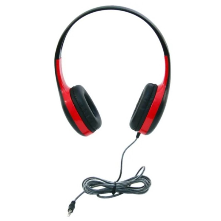 Califone On-Ear Headphones with 3.5mm Plug, Red & Black