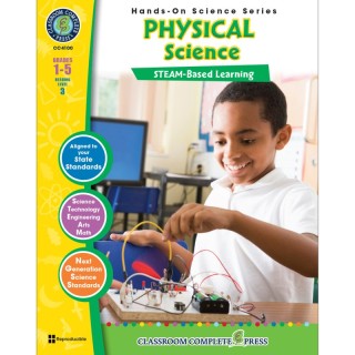 Classroom Complete Press Hands-On STEAM - Physical Science Resource Book, Grade 1-5