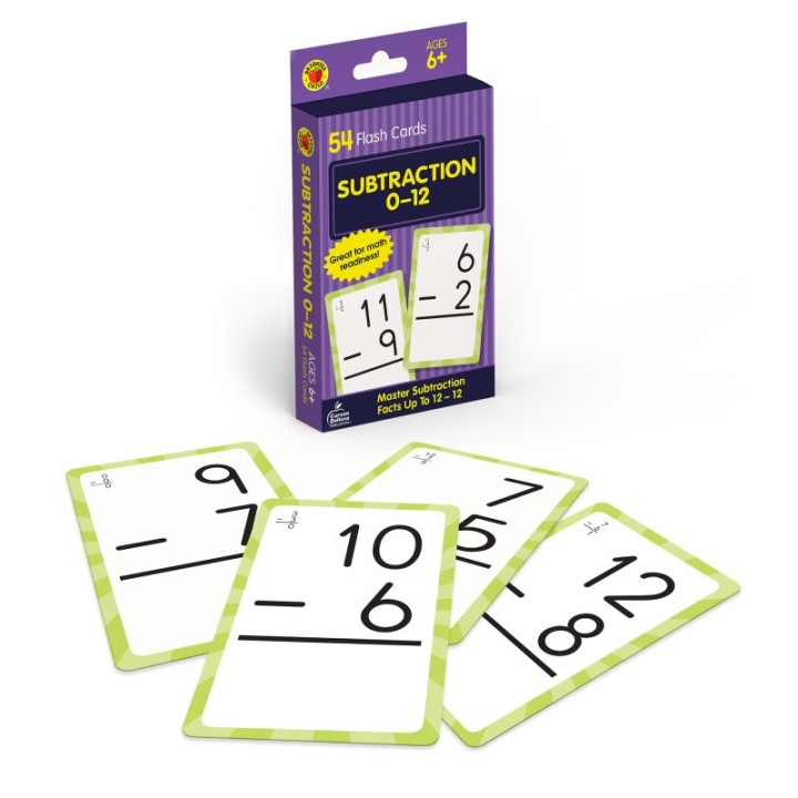 Brighter Child® Subtraction 0 to 12 Flash Cards, 54 Cards