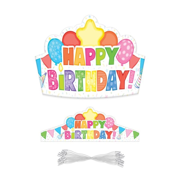 Carson Dellosa Education Happy Birthday Crowns, Pack of 30