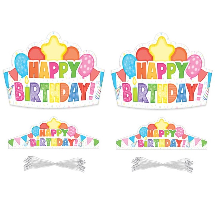 Carson Dellosa Education Happy Birthday Crowns, 30 Per Pack, 2 Packs
