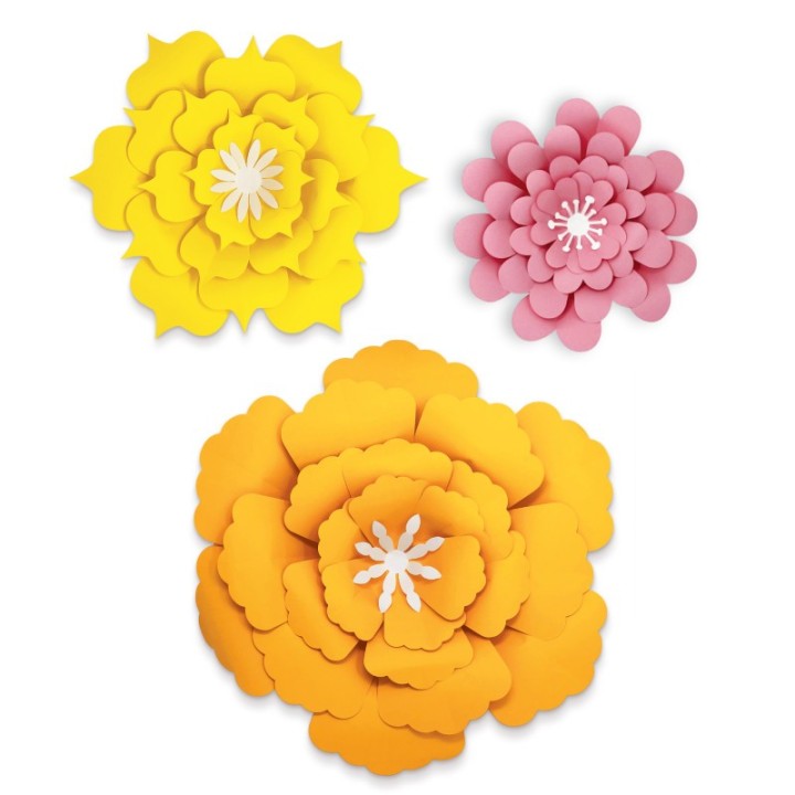 Happily Ever Elementary Creatively Inspired Orange, Yellow, Pink Flowers Dimensional Accent
