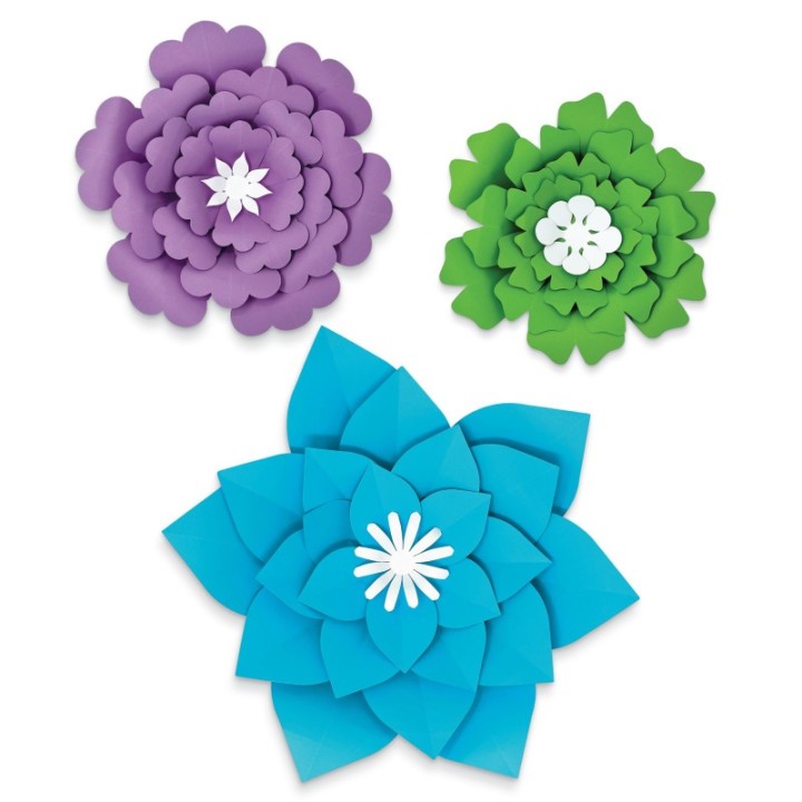 Happily Ever Elementary Creatively Inspired Blue, Purple, Green Flowers Dimensional Accent