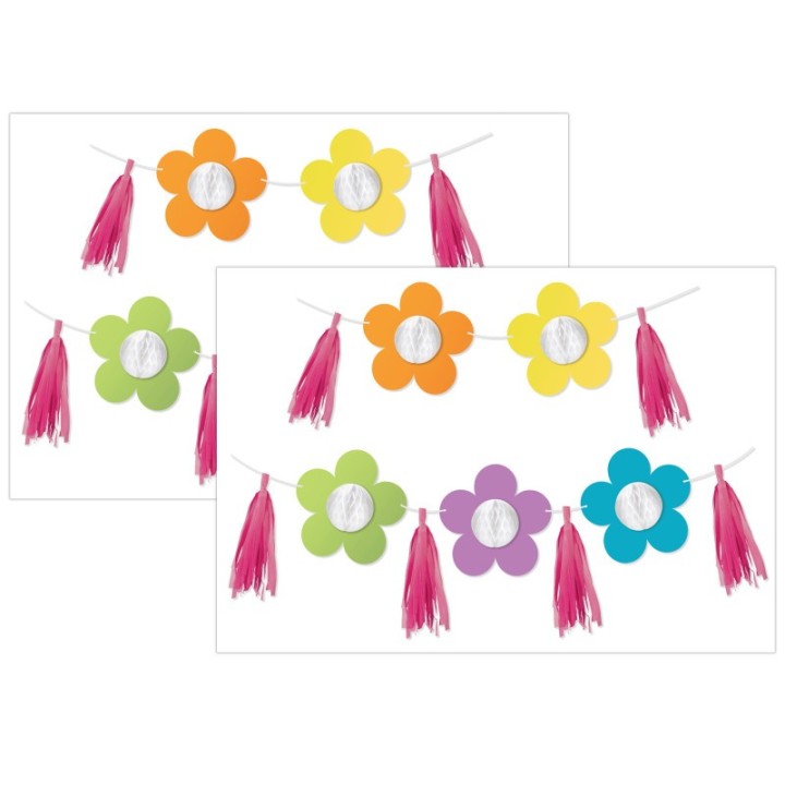 Carson Dellosa Education Happily Ever Elementary Retro Remix Flowers and Tassels Dimensional Accents Per Set, 2 Sets