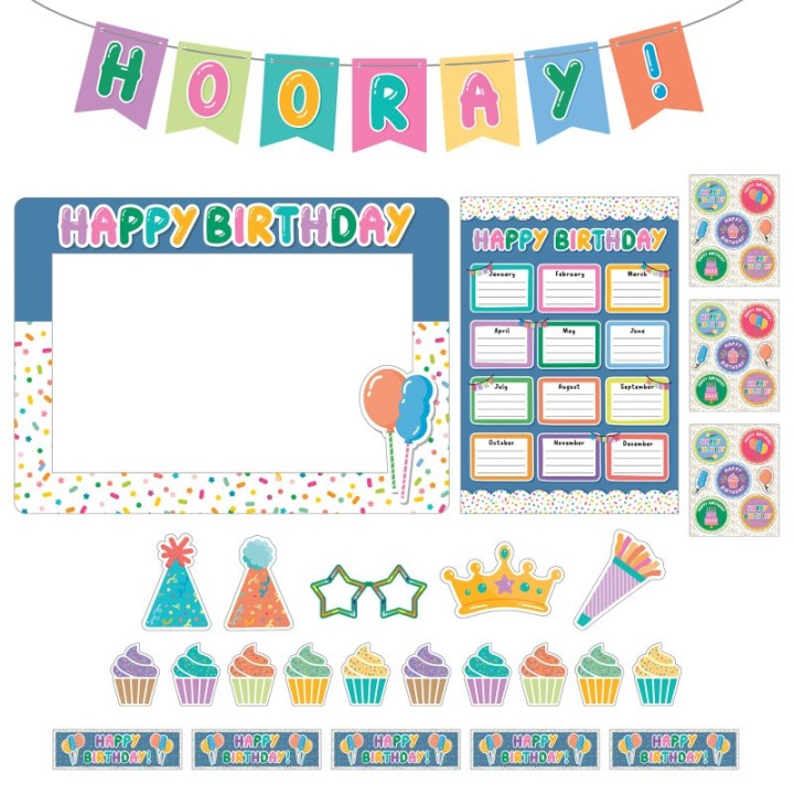 Carson Dellosa Education Birthday Decoration Set, 92 Pieces