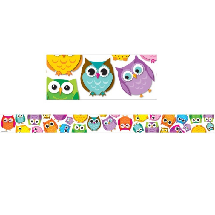 Carson Dellosa Education Colorful Owls Straight Border, 36 Feet
