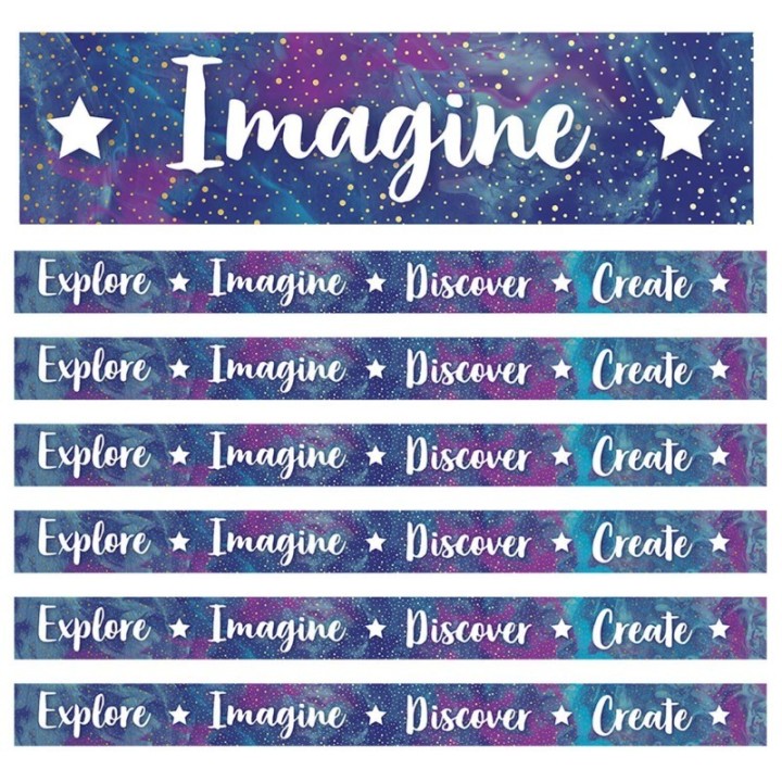 Carson Dellosa Education Galaxy Straight Border, 36 Feet Per Pack, 6 Packs