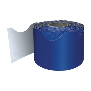 Carson Dellosa Education Navy Rolled Scalloped Border, 65 Feet