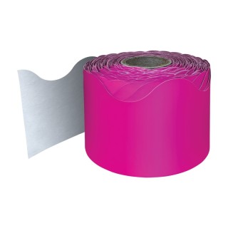 Carson Dellosa Education Hot Pink Rolled Scalloped Border, 65 Feet