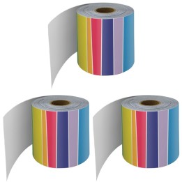 Carson Dellosa Education Rainbow Rolled Straight Border, 65 Feet Per Roll, Pack of 3