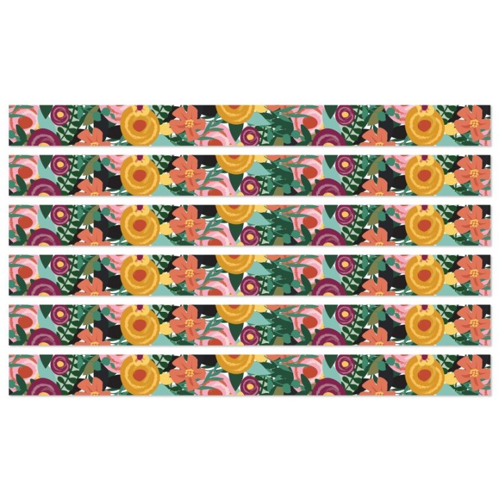 Carson Dellosa Education Grow Together Floral Garden Straight Borders, 36 Feet Per Pack, 6 Packs
