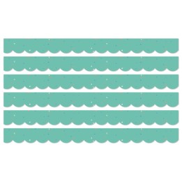 Carson Dellosa Education We Belong Speckled Teal Scalloped Borders Per Pack, 39 Feet Per Pack, 6 Packs