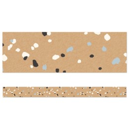 Carson Dellosa Education We Belong Speckled Kraft Paper Straight Borders, 36 Feet