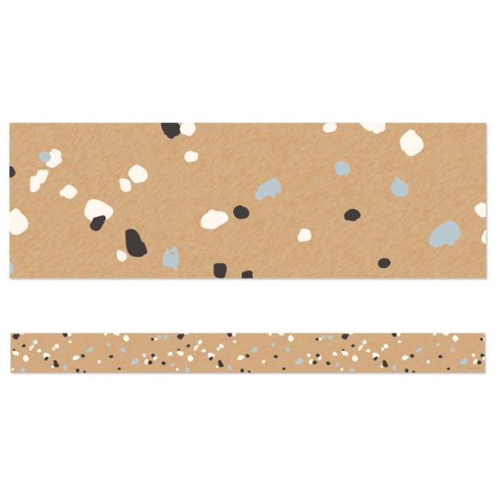 Carson Dellosa Education We Belong Speckled Kraft Paper Straight Borders, 36 Feet