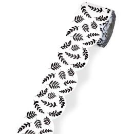 Carson Dellosa Education White with Black Leaves Rolled Scalloped Borders, 65 Feet