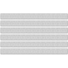 Happily Ever Elementary Creatively Inspired Black & White Grid Straight Borders, 36 Feet Per Pack, 6 Packs