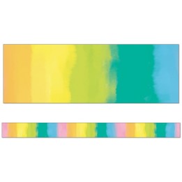 Happily Ever Elementary Creatively Inspired Watercolor Straight Borders, 36 Feet