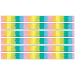 Happily Ever Elementary Creatively Inspired Watercolor Straight Borders, 36 Feet Per Pack, 6 Packs