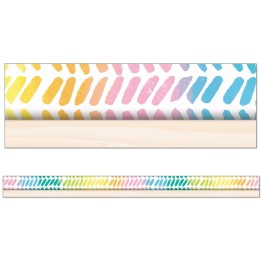 Happily Ever Elementary Creatively Inspired Watercolor Chevron Straight Borders, 36 Feet