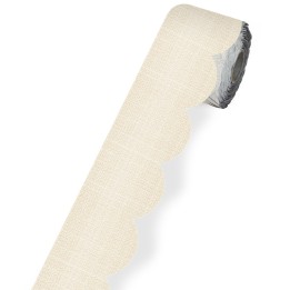 Carson Dellosa Education Linen Rolled Scalloped Borders, 65 Feet