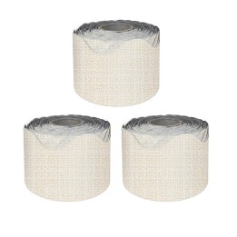 Carson Dellosa Education Linen Rolled Scalloped Borders, 65 Feet Per Roll, Pack of 3