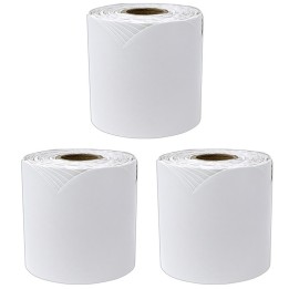 Carson Dellosa Education White Rolled Scalloped Bulletin Board Borders, 3 Inch x 65 Feet Per Roll, Pack of 3