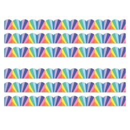 Carson Dellosa Education We Stick Together Rainbow Burst Scalloped Bulletin Board Borders, 39 Feet Per Pack, 6 Packs