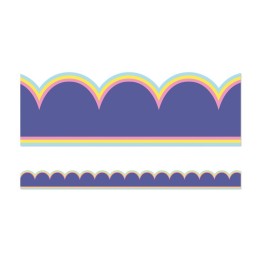 Carson Dellosa Education We Stick Together Pop of Purple Scalloped Bulletin Board Borders, 39 Feet