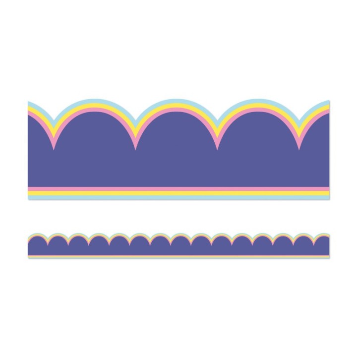 Carson Dellosa Education We Stick Together Pop of Purple Scalloped Bulletin Board Borders, 39 Feet