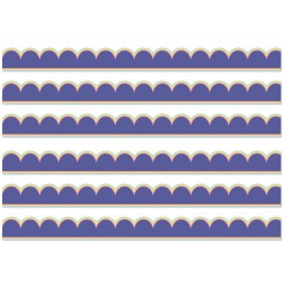 Carson Dellosa Education We Stick Together Pop of Purple Scalloped Bulletin Board Borders, 39 Feet Per Pack, 6 Packs