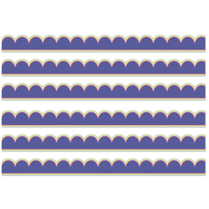 Carson Dellosa Education We Stick Together Pop of Purple Scalloped Bulletin Board Borders, 39 Feet Per Pack, 6 Packs