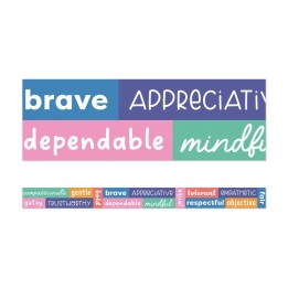 Carson Dellosa Education We Stick Together Positive Words Straight Bulletin Board Borders, 36 Feet