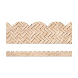 Carson Dellosa Education True to You Woven Bamboo Scalloped Bulletin Board Borders, 39 Feet