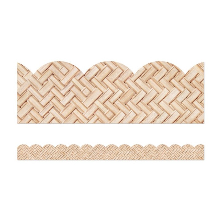Carson Dellosa Education True to You Woven Bamboo Scalloped Bulletin Board Borders, 39 Feet