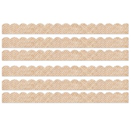 Carson Dellosa Education True to You Woven Bamboo Scalloped Bulletin Board Borders, 39 Feet Per Pack, 6 Packs
