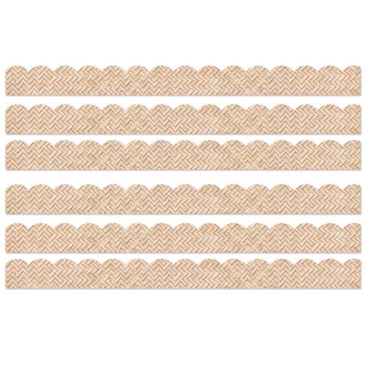 Carson Dellosa Education True to You Woven Bamboo Scalloped Bulletin Board Borders, 39 Feet Per Pack, 6 Packs